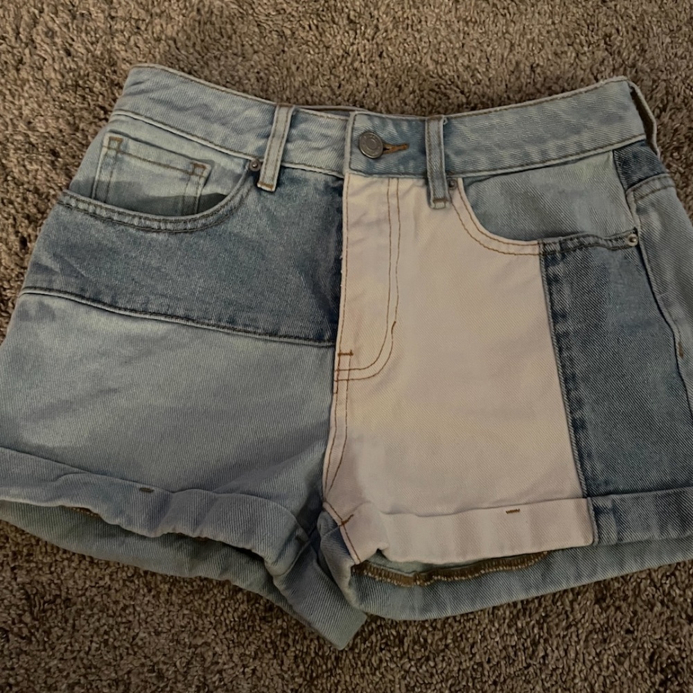 Pacsun Color Block Jean Shorts